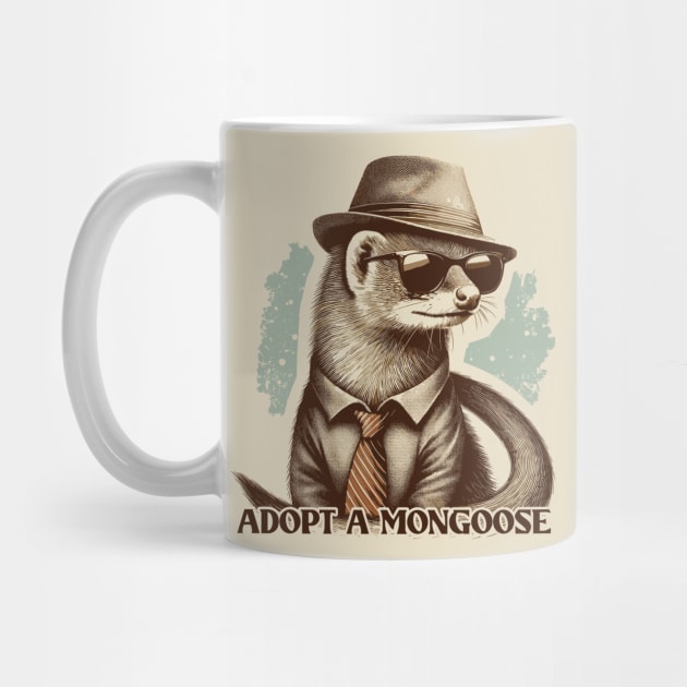 Adopt A Mongoose // Vintage Funny Design by Trendsdk